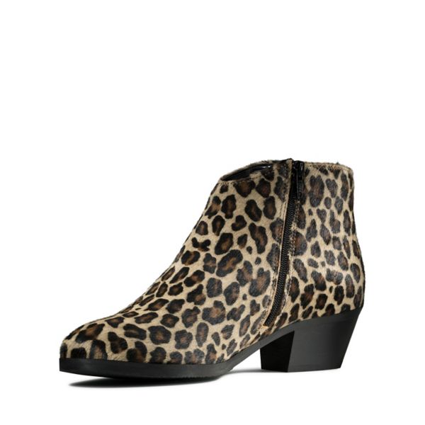 Clarks Womens Mila Myth Ankle Boots Leopard | UK-1748359